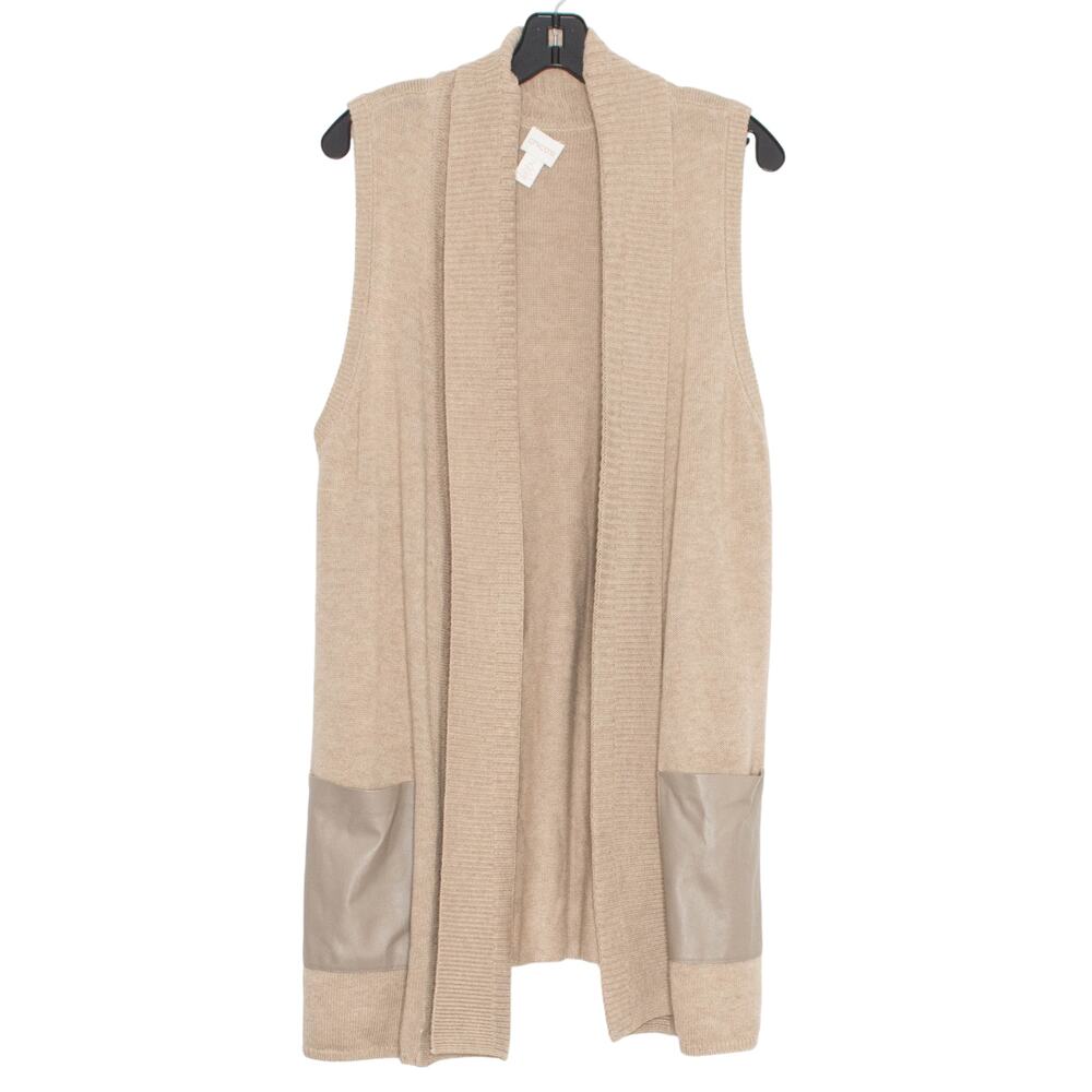 Chicos Cardigan Sweater Vest Minimalist Scandi Cozy Capsule Brown 2 Large 12